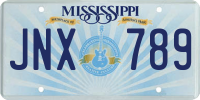MS license plate JNX789