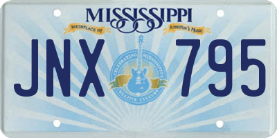 MS license plate JNX795