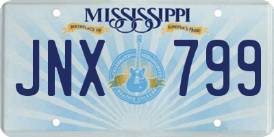 MS license plate JNX799