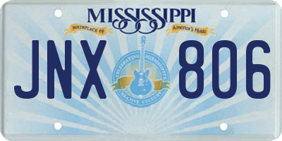 MS license plate JNX806