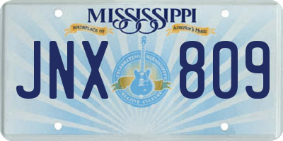 MS license plate JNX809