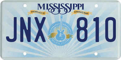 MS license plate JNX810