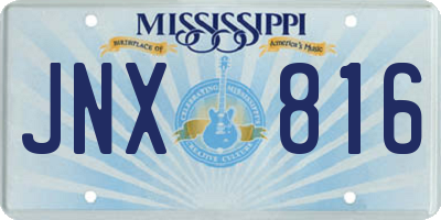 MS license plate JNX816