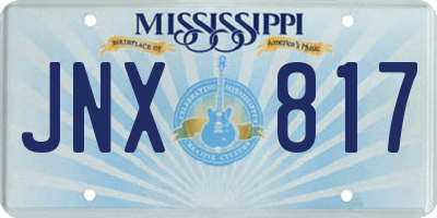 MS license plate JNX817