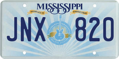 MS license plate JNX820