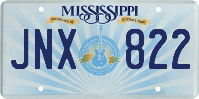 MS license plate JNX822