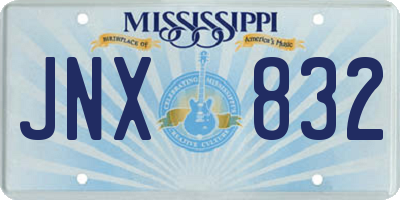 MS license plate JNX832