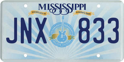 MS license plate JNX833