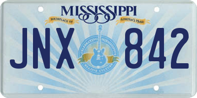 MS license plate JNX842