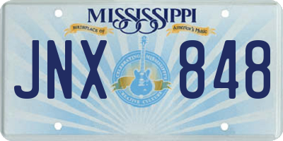 MS license plate JNX848