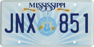 MS license plate JNX851
