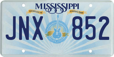 MS license plate JNX852