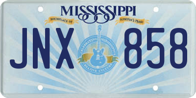 MS license plate JNX858
