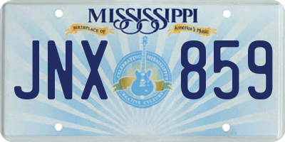 MS license plate JNX859