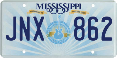 MS license plate JNX862