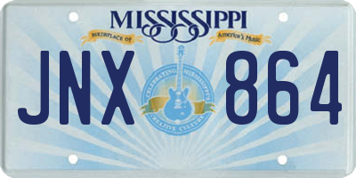 MS license plate JNX864