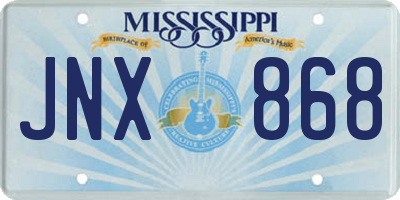 MS license plate JNX868