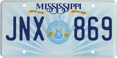 MS license plate JNX869
