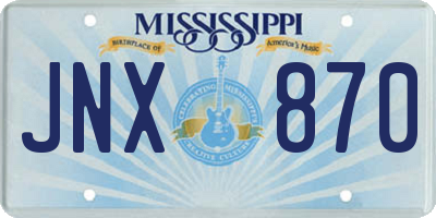 MS license plate JNX870