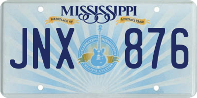 MS license plate JNX876