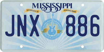 MS license plate JNX886