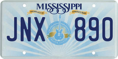 MS license plate JNX890