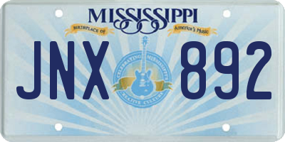 MS license plate JNX892