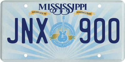 MS license plate JNX900
