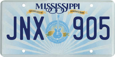 MS license plate JNX905