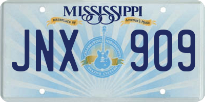 MS license plate JNX909