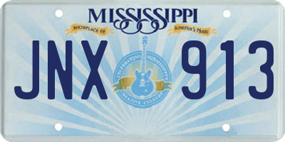 MS license plate JNX913