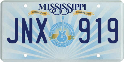 MS license plate JNX919