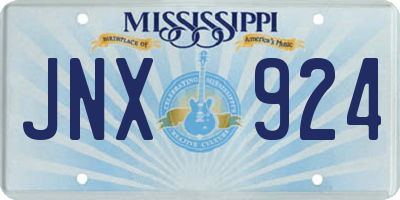 MS license plate JNX924