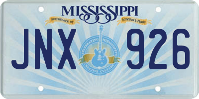 MS license plate JNX926