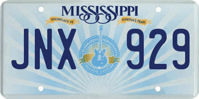 MS license plate JNX929