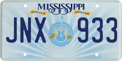 MS license plate JNX933