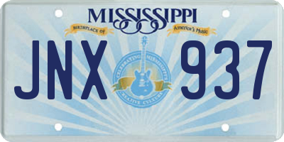 MS license plate JNX937