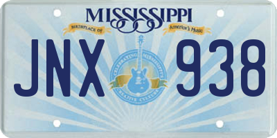 MS license plate JNX938