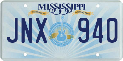MS license plate JNX940