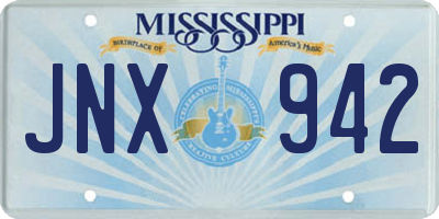 MS license plate JNX942