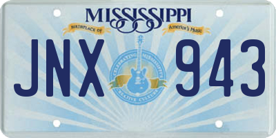 MS license plate JNX943