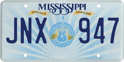 MS license plate JNX947