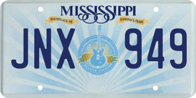 MS license plate JNX949
