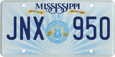 MS license plate JNX950