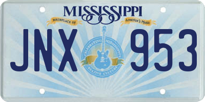 MS license plate JNX953