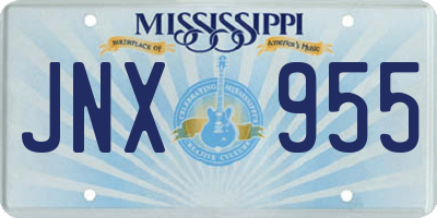 MS license plate JNX955