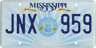 MS license plate JNX959