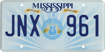 MS license plate JNX961