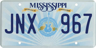 MS license plate JNX967