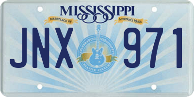 MS license plate JNX971